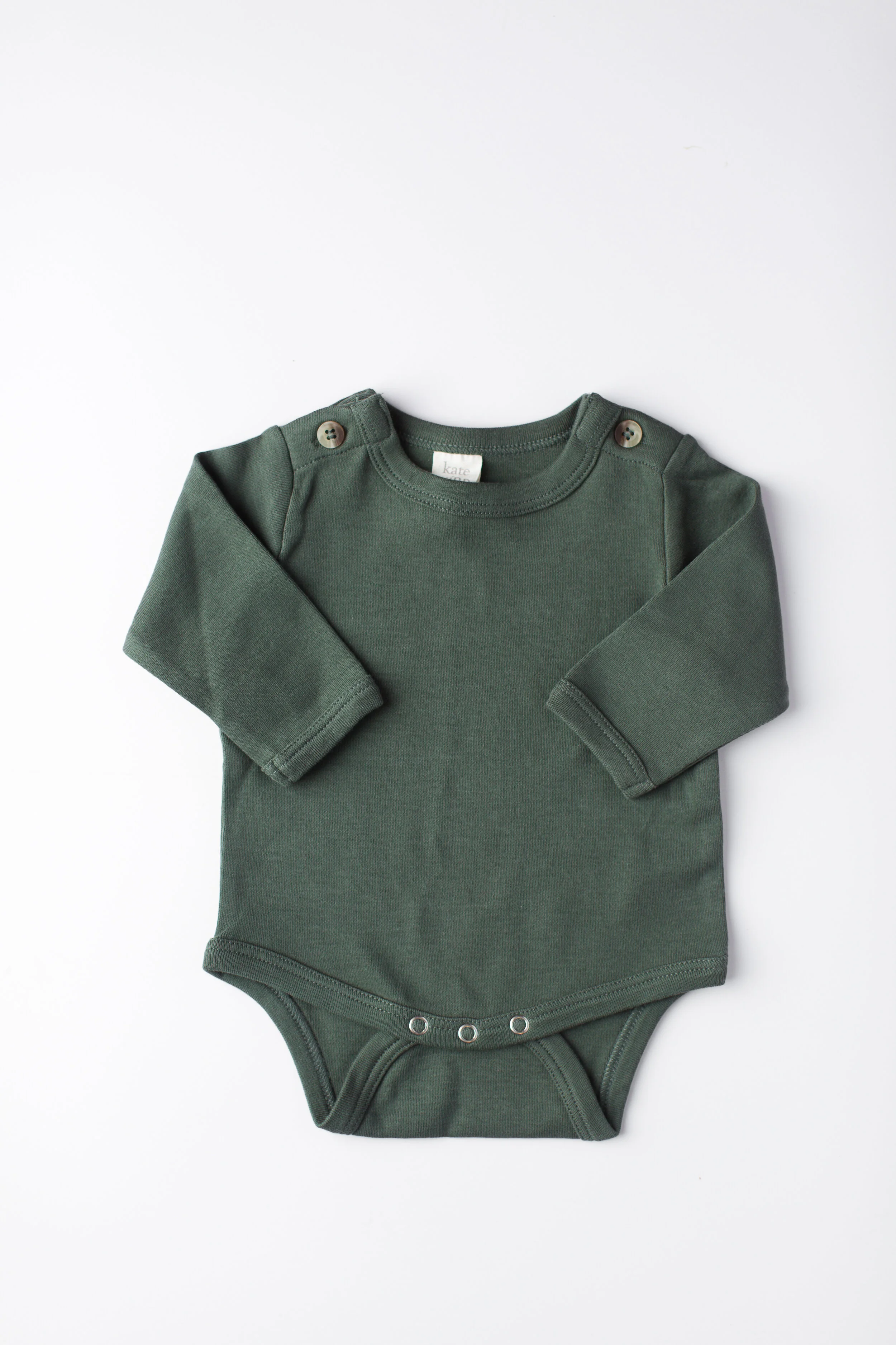 long sleeve cotton bodysuit | thyme | size nb