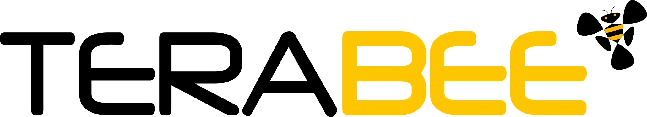 Logo with the words "TERRA BEE" in black and yellow text, with a stylized bee with black wings and yellow stripes next to the text.
