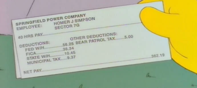 Even Homer Simpson faced some steep withholding.