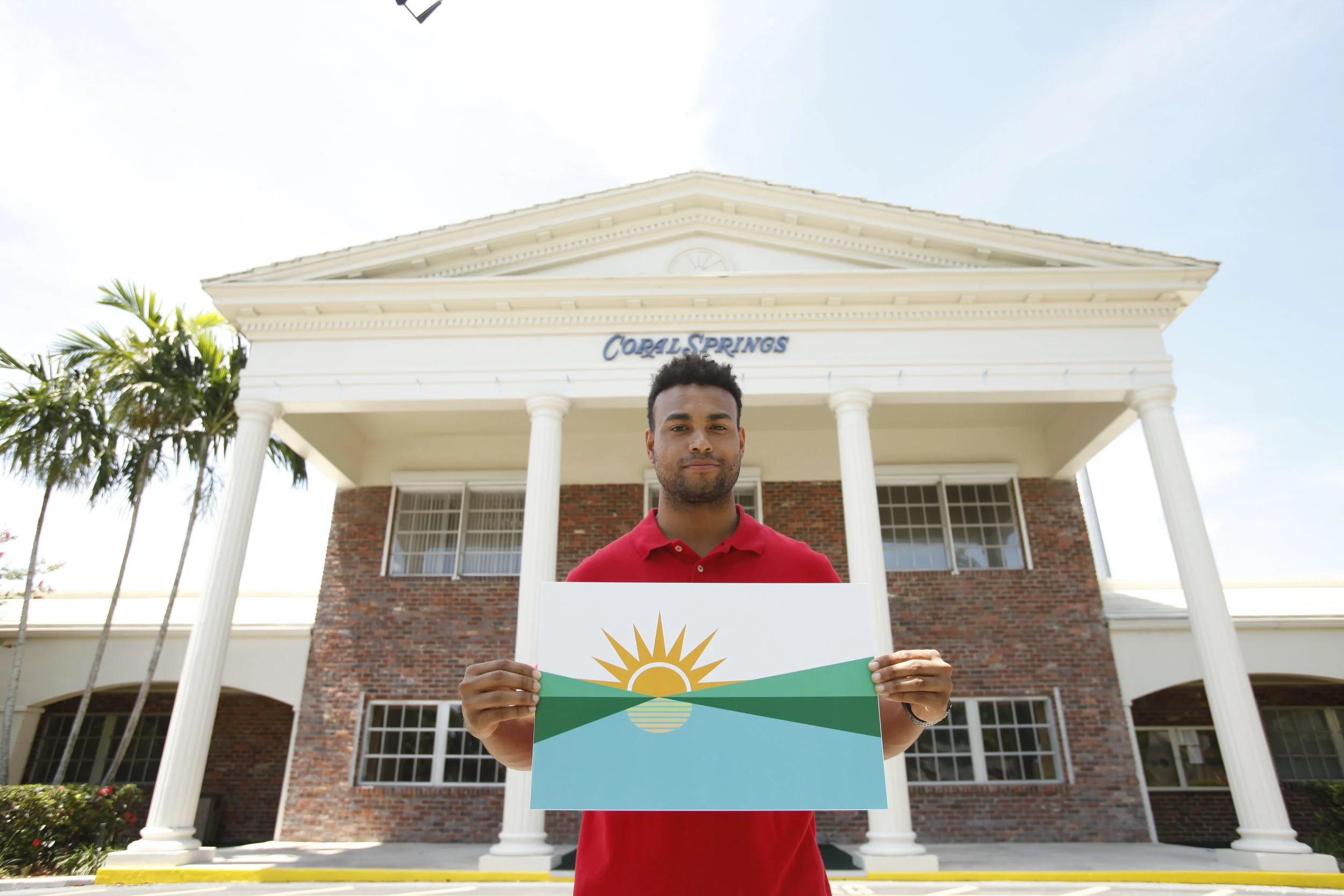  Dale Williams' flag, which he calls "Where the Sawgrass Meets the Sky," received the most votes from both the public and the selection committee. The City Commission concurred with the choice.​" 