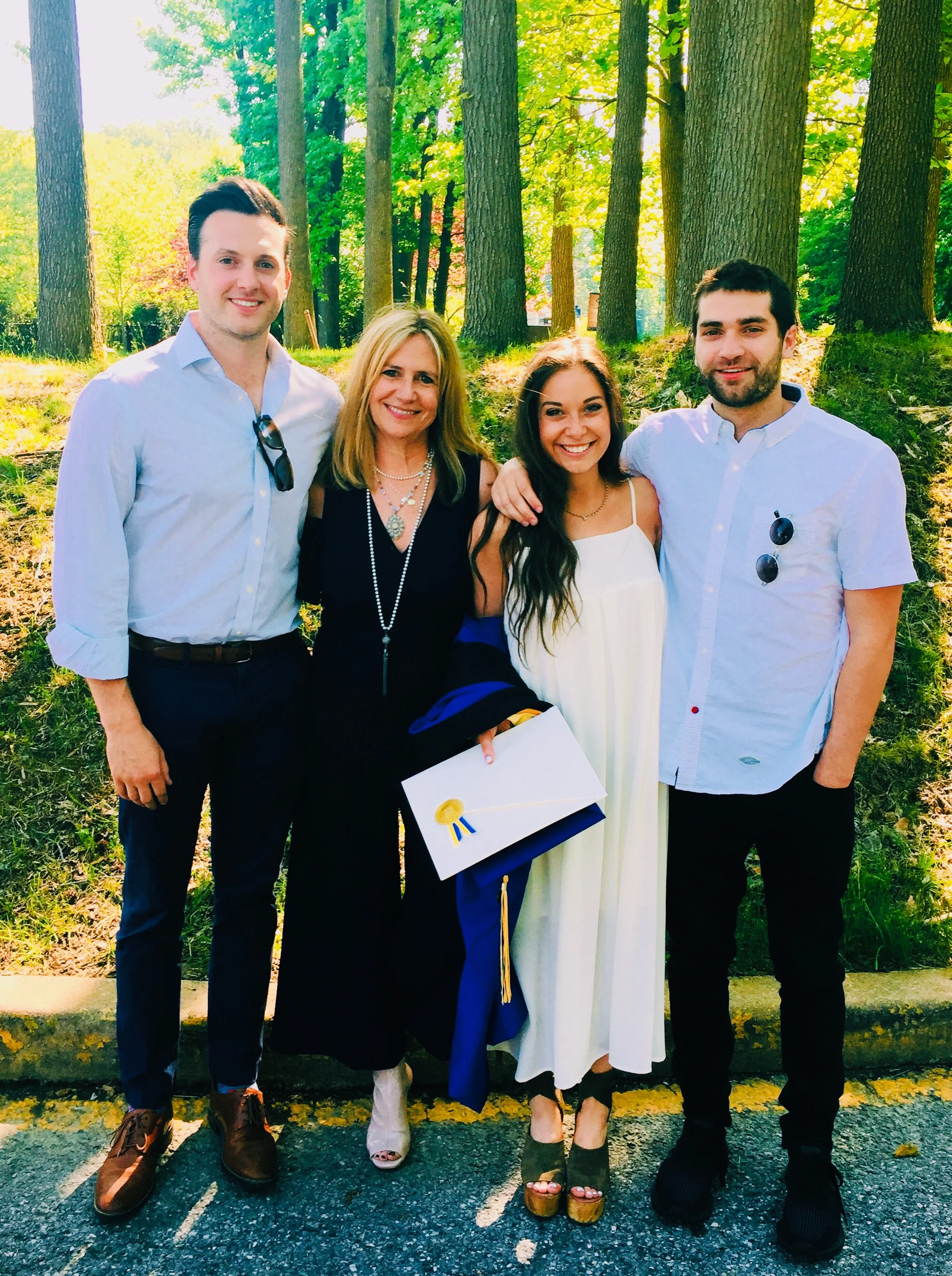 Cindy and her three STMS alumni: Nicholas Calitri ‘06; Samantha Calitri ‘10; Tyler Calitri ‘08