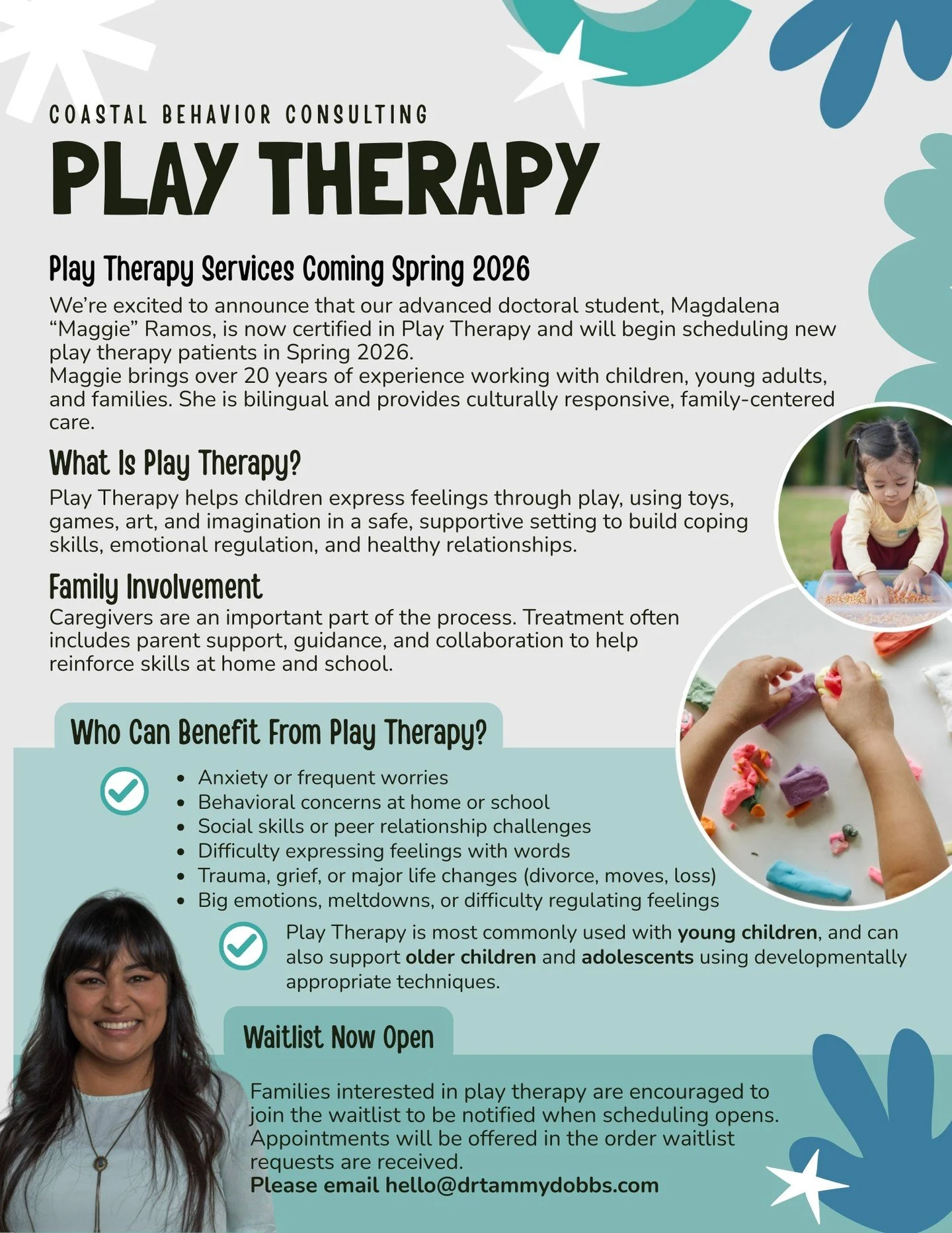 Exciting things to come this spring! Email our office for more information or to join the waiting list.

#playtherapy #playmatters #psychology