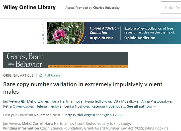 Vevera J et al Rare Copy Number Variation In Extremely Impulsively Violent Males