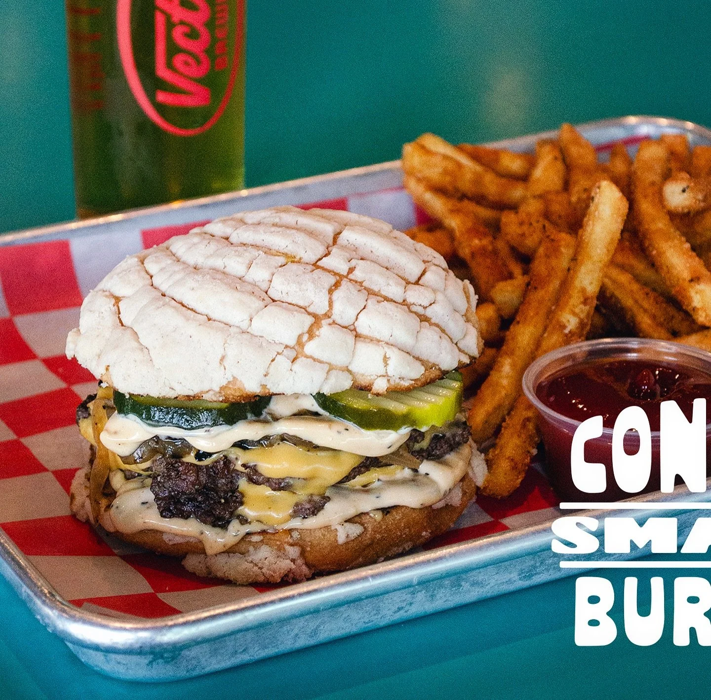 Wednesdays suck. Let&rsquo;s get smashed!🍔

Introducing 𝑻𝑯𝑬 𝑪𝑶𝑵𝑪𝑯𝑨 𝑺𝑴𝑨𝑺𝑯 𝑩𝑼𝑹𝑮𝑬𝑹 - our new Wednesday menu special starting today!🍔 I know, I know&hellip;you&rsquo;re like &ldquo;wait, Vector does burgers now?&rdquo; Sorta. Only o
