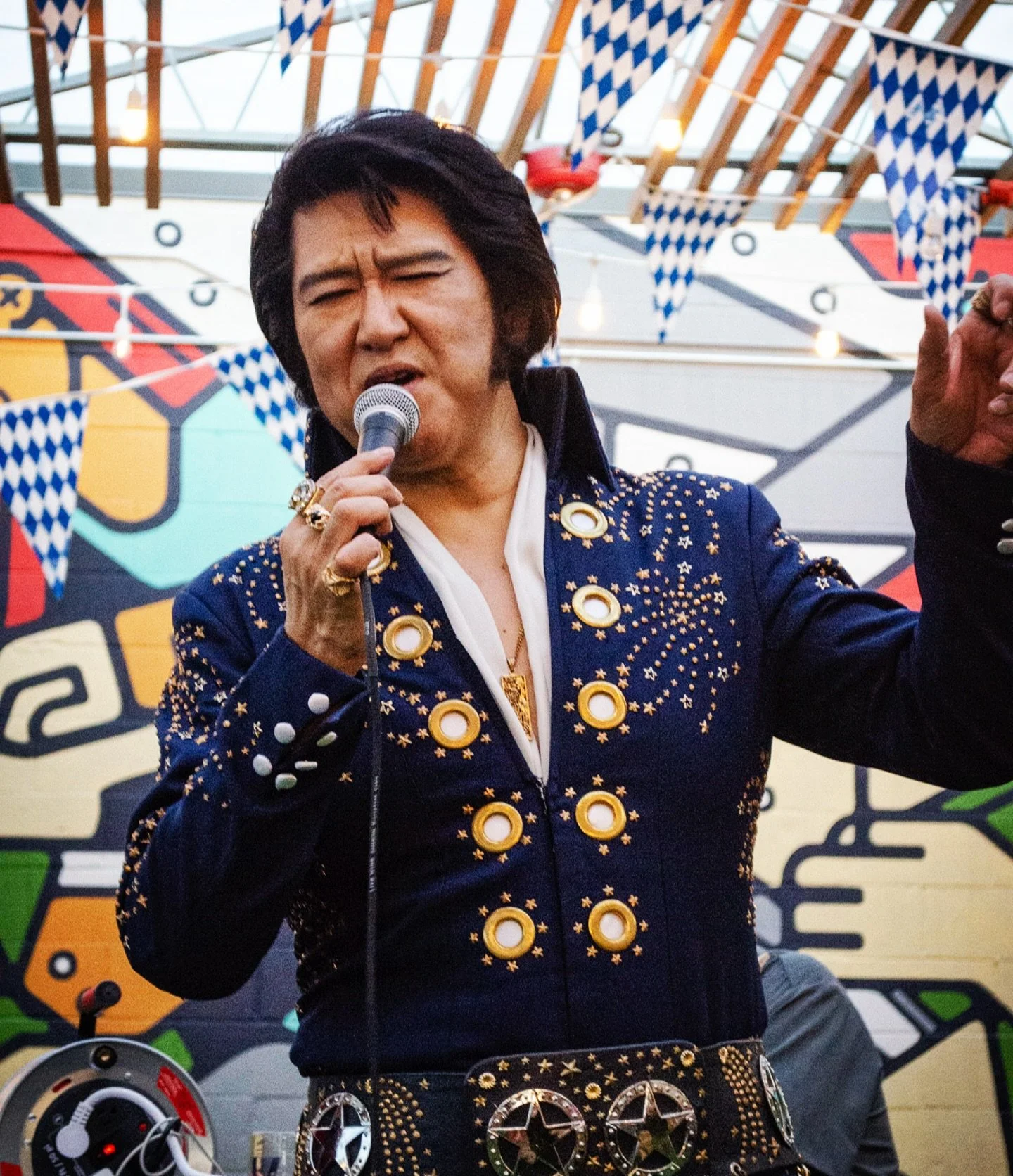 Domo. Domo arigato.

Toki, the Japanese Elvis, performs on the Vector patio tonight, with 3 family-friendly sets at 5, 6, and 7pm. Witness the majesty of &ldquo;The King from the East&rdquo;. You don&rsquo;t wanna miss this unique and FREE show! Thro
