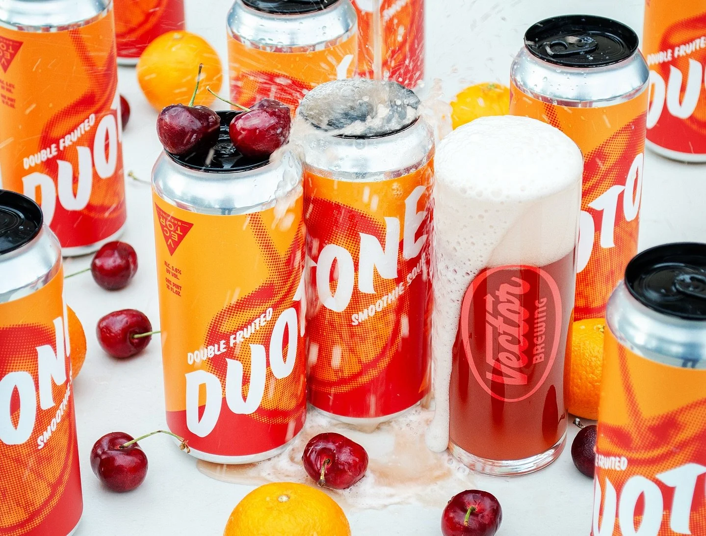 🍒 𝐃𝐔𝐎𝐓𝐎𝐍𝐄: 𝙲𝚑𝚎𝚛𝚛𝚢 / 𝚃𝚊𝚗𝚐𝚎𝚛𝚒𝚗𝚎 🍊 Fruited Smoothie Sour / 5.6% ABV

This double-fruited, smoothie sour began as one of our first projects waaaay back when in the ol&rsquo; Bradley garage. It&rsquo;s been a hot minute since we&rs