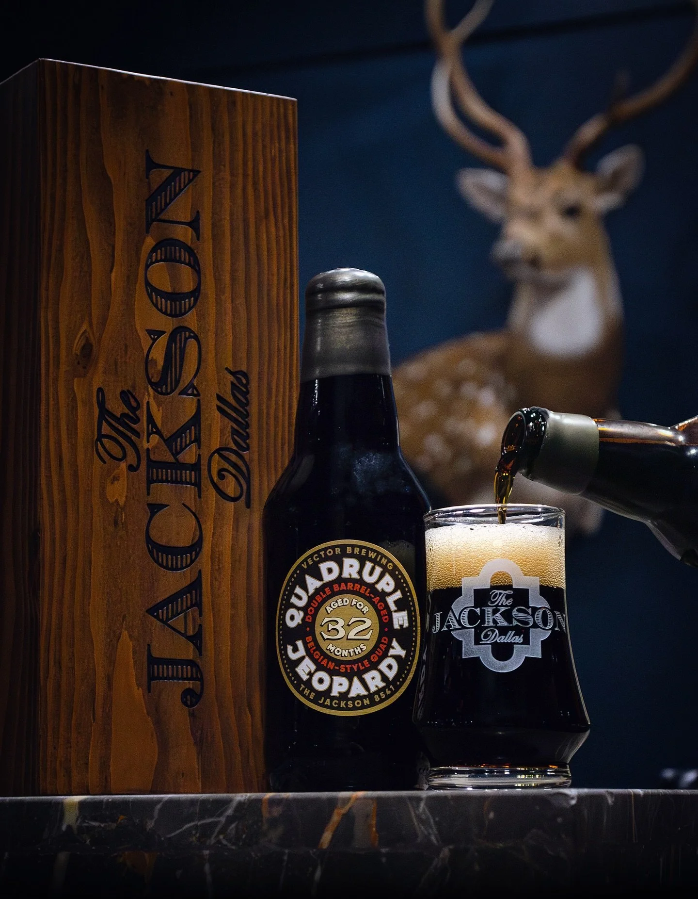 🎄SURPRISE CHRISTMAS EVE RELEASE!🎅🙌

𝑸𝑼𝑨𝑫𝑹𝑼𝑷𝑳𝑬 𝑱𝑬𝑶𝑷𝑨𝑹𝑫𝒀 / Double Barrel-aged Belgian-style Quadrupel / 15.5% ABV

Oh, you thought we were done with the holiday drops? How about something big, bold, and double barrel-aged? You might