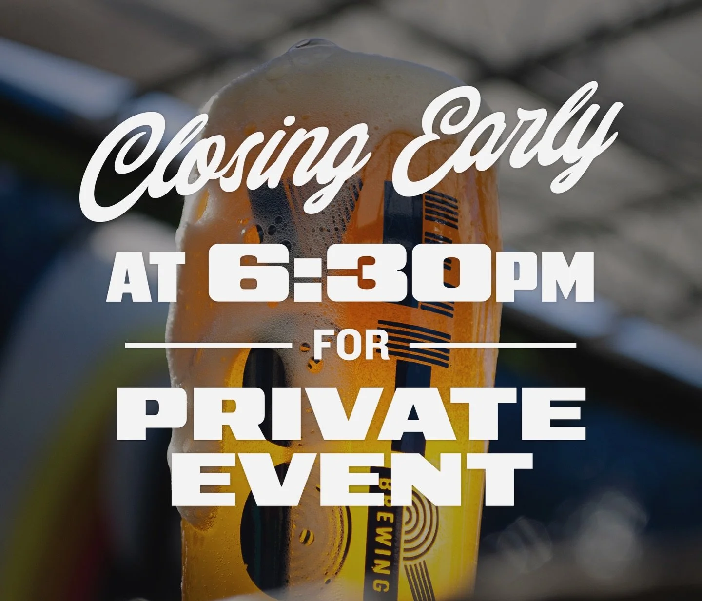 ✨CLOSING EARLY AT 6:30PM✨ 

Heads up, friends! We&rsquo;ll be closing up a little early to get ready for a ticketed, private show in the taproom tonight. Be sure to get your pizza and beer fix before then. Thank you!🙏