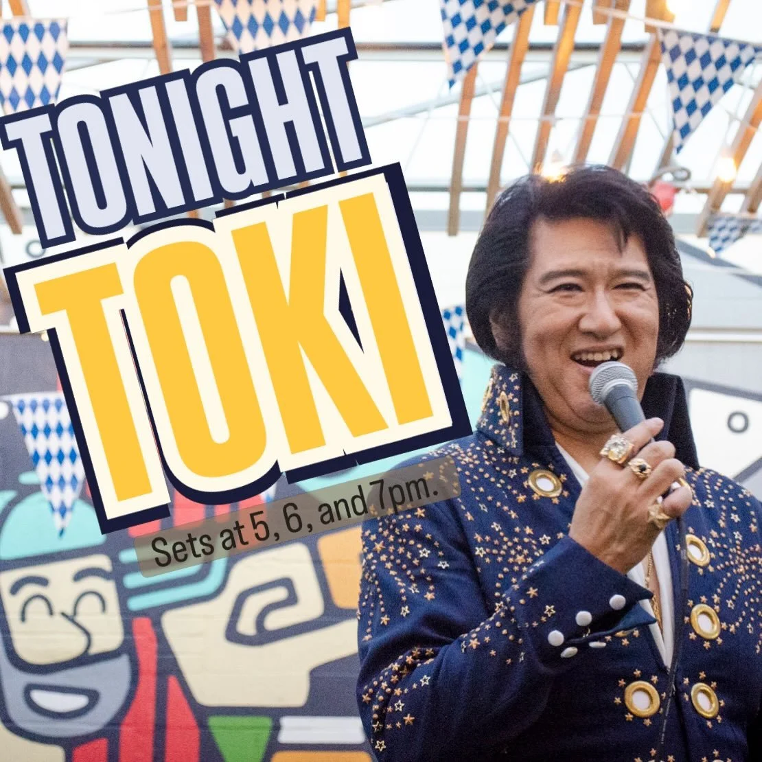 Swap that raincoat for a rhinestone jumpsuit. Replace those rain boots with some blue suede shoes. Tonight, we're watching the King!

Join us post-drizzle with our good buddy Toki, the Japanese Elvis! He'll perform three sets of classic hits on the p
