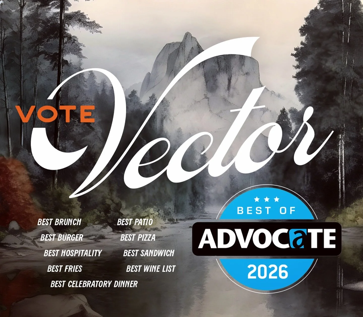VOTE VECTOR! VOTE TODAY!🗳

We&rsquo;re honored to have been nominated a whopping NINE times in the&nbsp;@lakehighlandsadvocate Best of 2026 poll in a range of drinking and dining categories. We&rsquo;re up for ✔Best Pizza, ✔Best Patio, ✔Best Sandwic