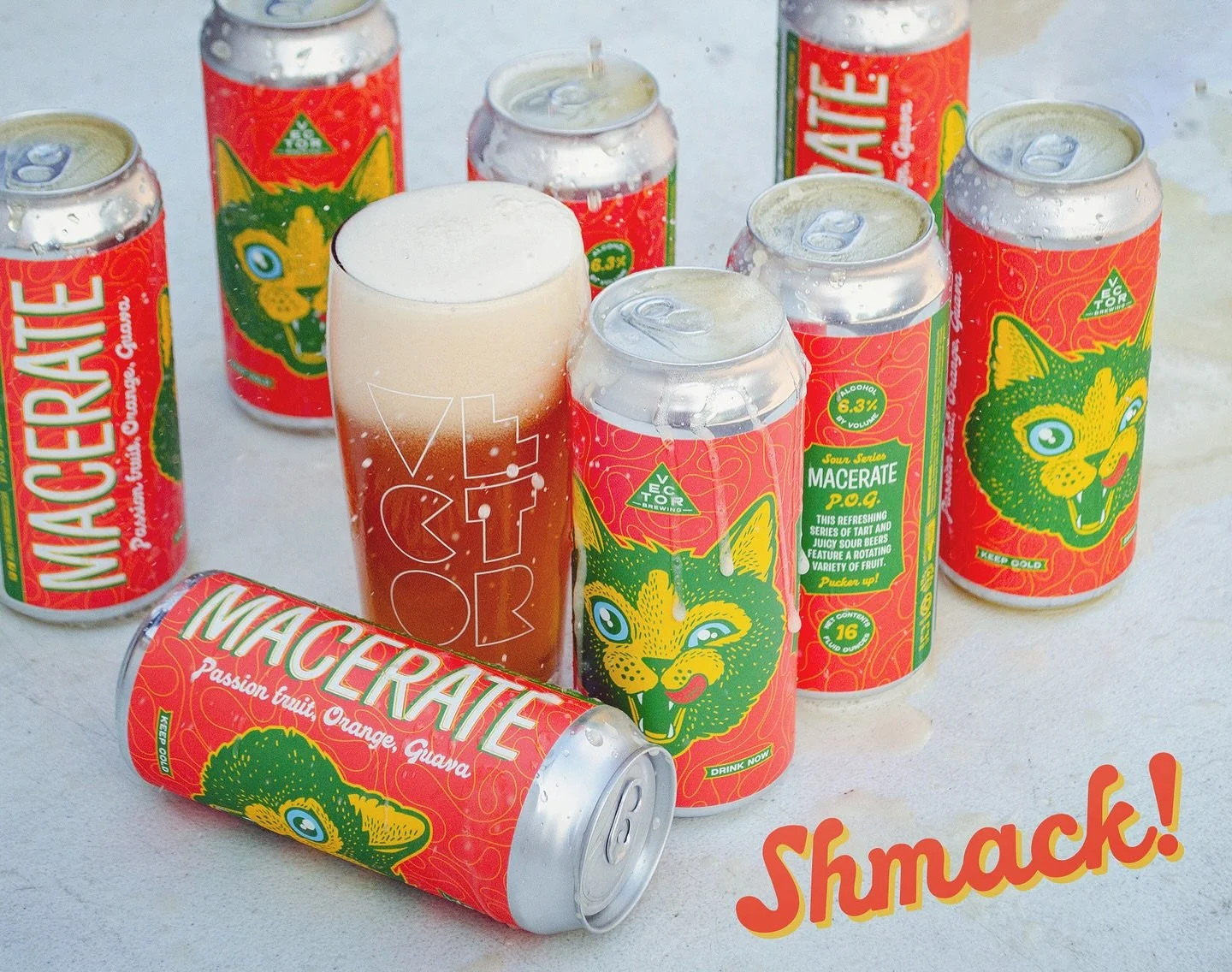 EAT YOUR TART OUT😻

🍊𝐌𝐀𝐂𝐄𝐑𝐀𝐓𝐄: 𝐏.𝐎.𝐆.🍈 Tart Fruit Sour / 6.3% ABV

Cat got your tongue? We get it. One taste of this juicy and tart, tropical explosion of fruit frenzy can only manifest one word &mdash; WOW. Macerate is our (new? return