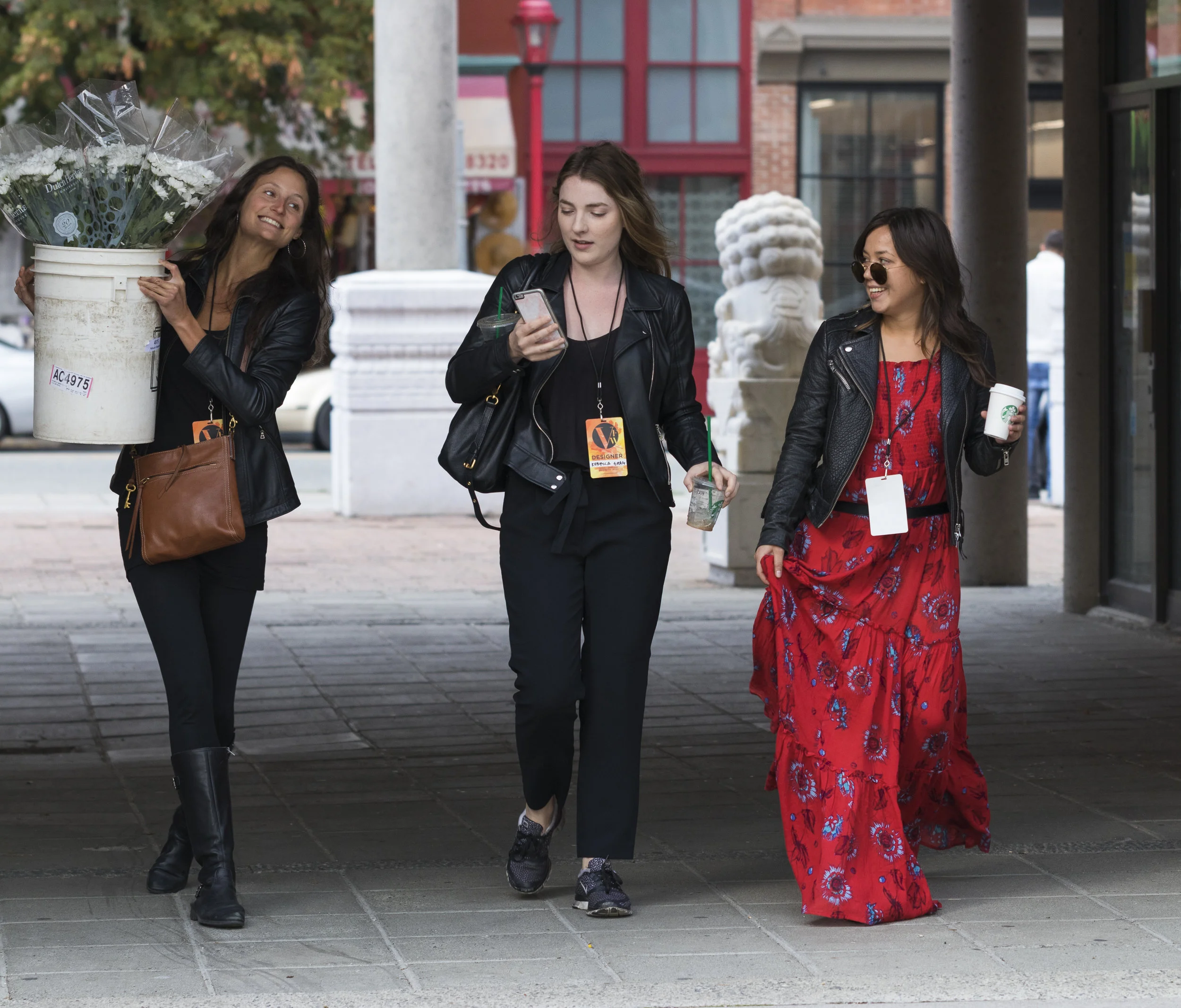 Pictured from left to right: Rachel Brunino, Rebecca Graham and Marisa P. Clark behind the scenes at Vancouver International Fashion Week Spring/Summer 2018.