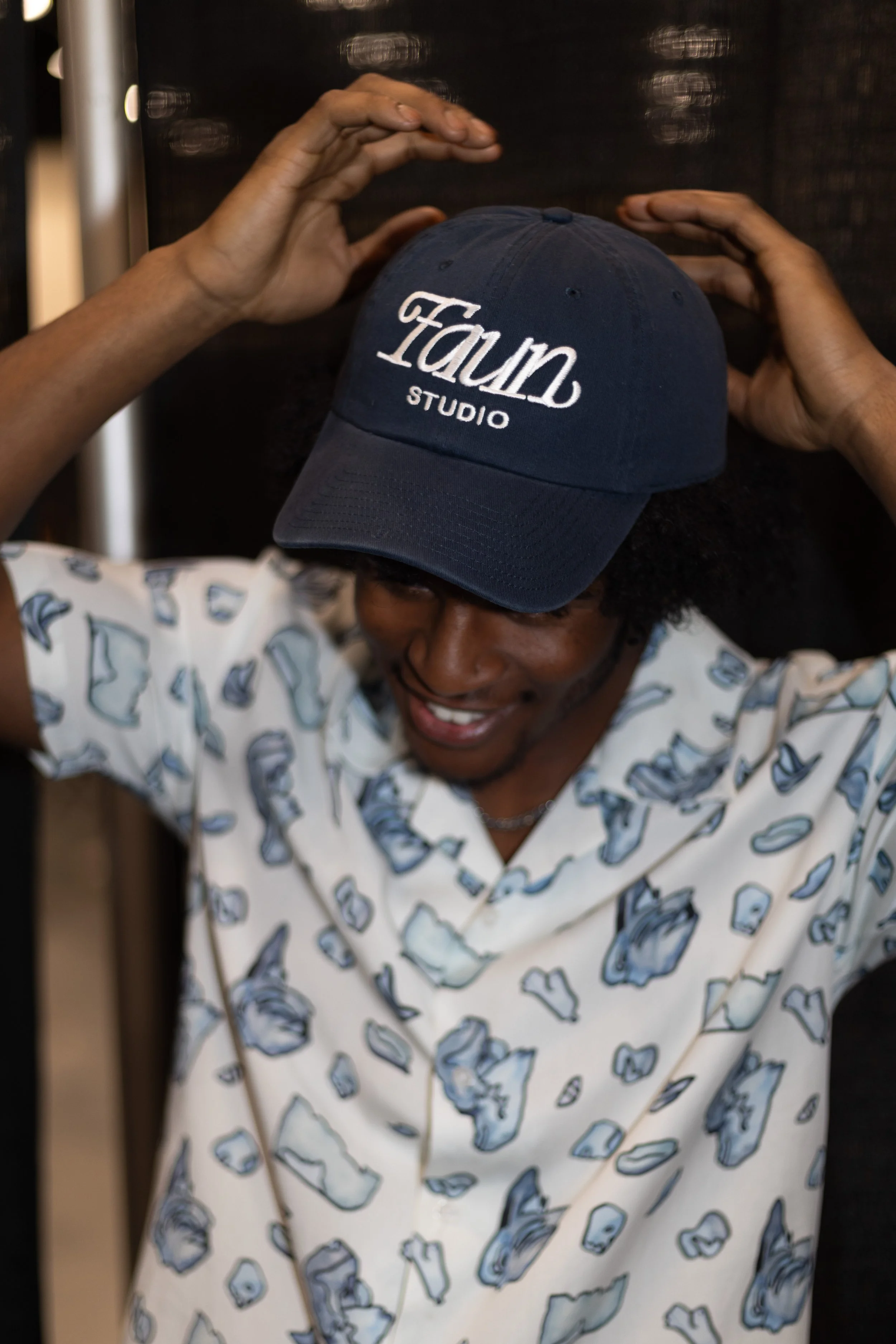 Faun Embroidered Navy Cap