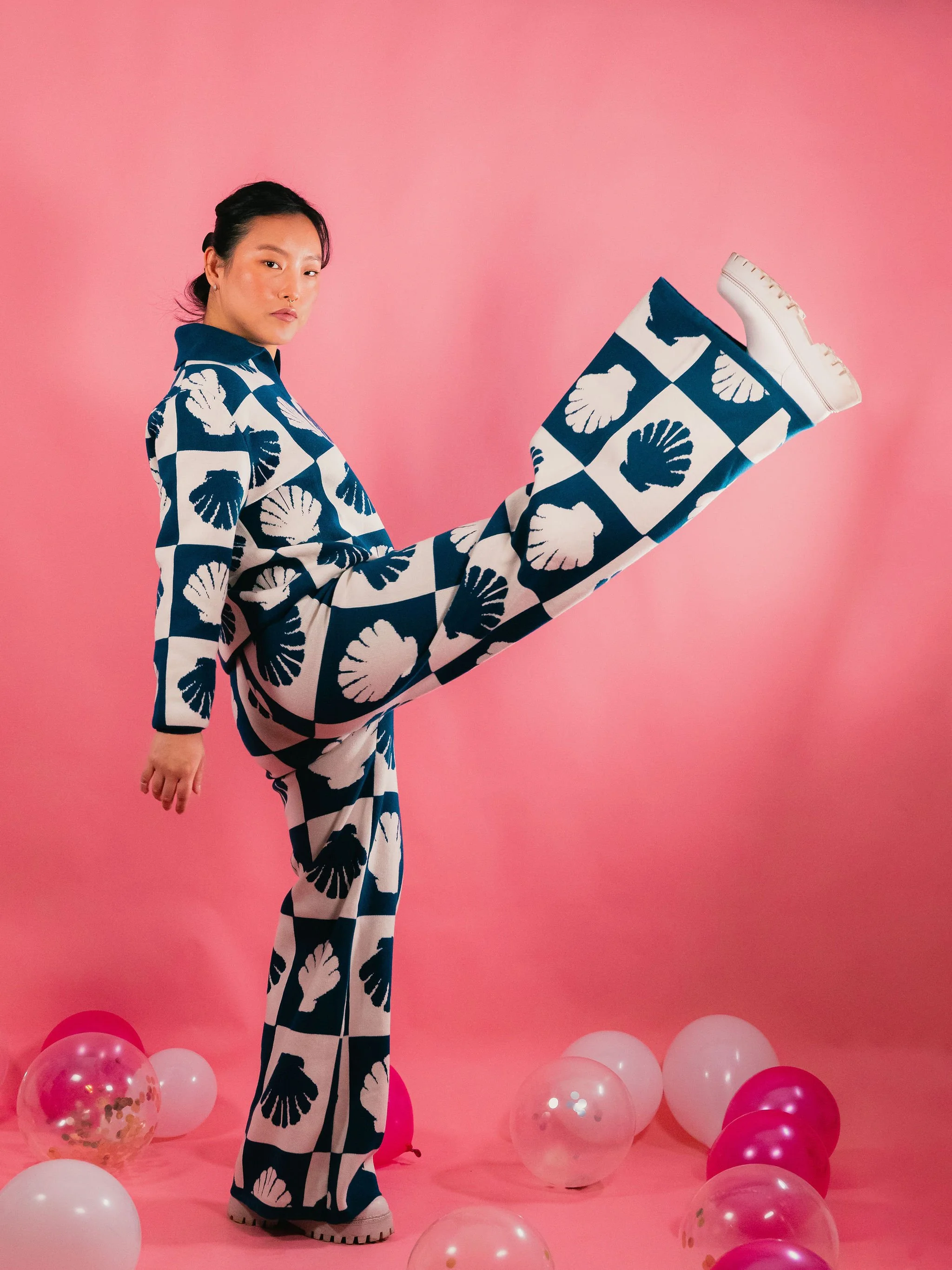 Saved by the Suede Fitted Moto Jacket in Red, Pink and Green