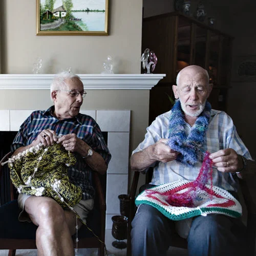 Two knitters