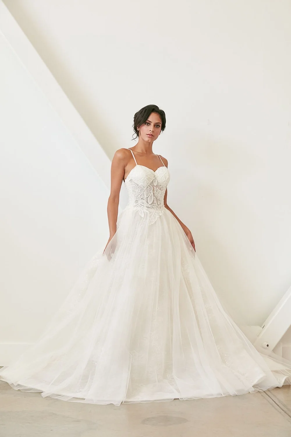 Sleeveless Dress Ivory Wedding Guest Dresses Jasmine Wedding Gown A-Line  Wedding Dress Lyra Vega Bridal
