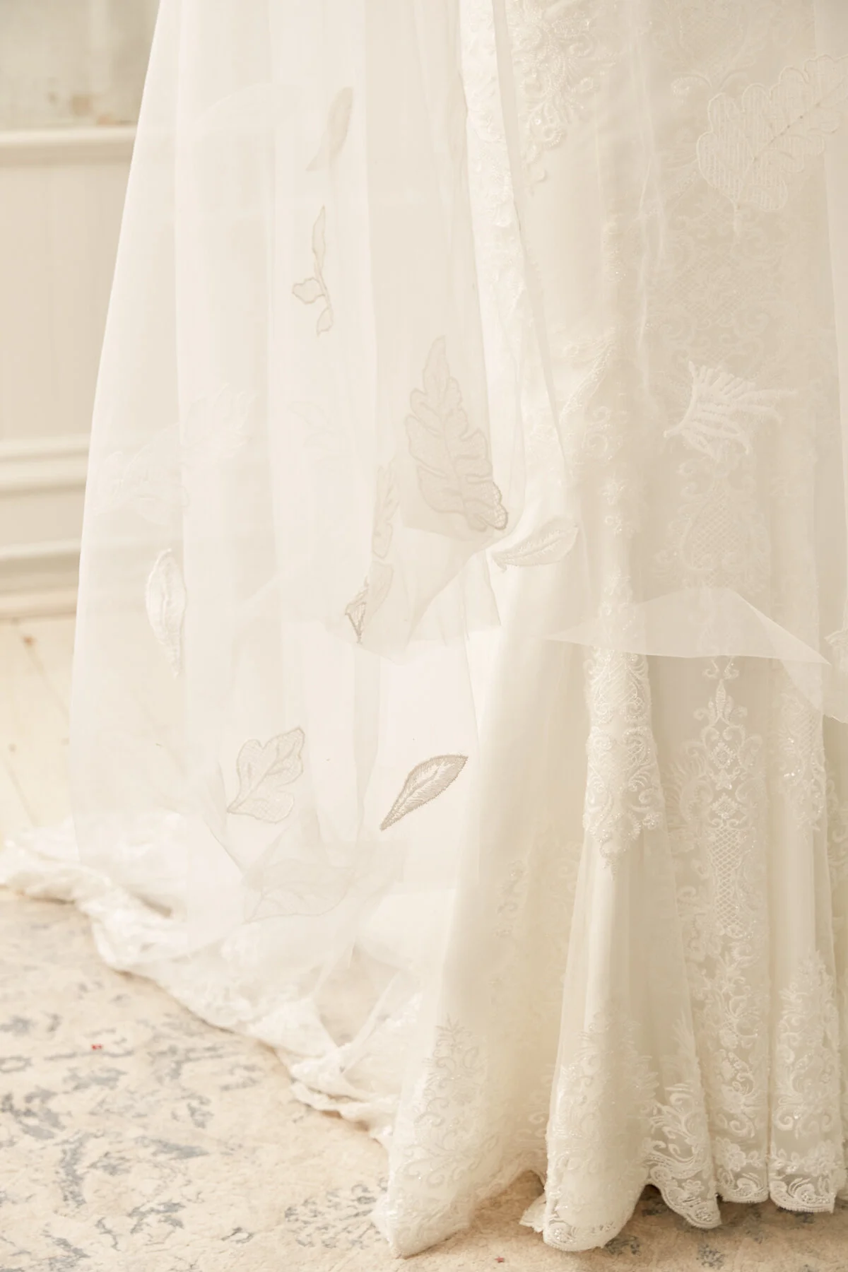botanical tulle wedding veil