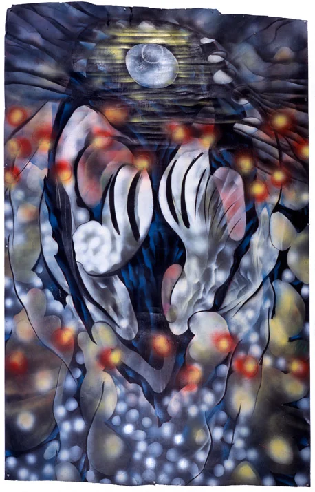 Raz mixed media on paper 96" x 60", 1988