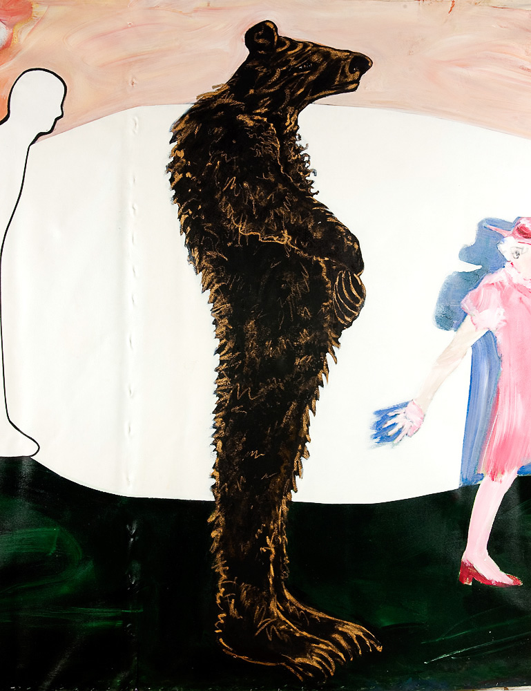    Bear    Detail  mixed media on canvas  96" x 73", 1983   