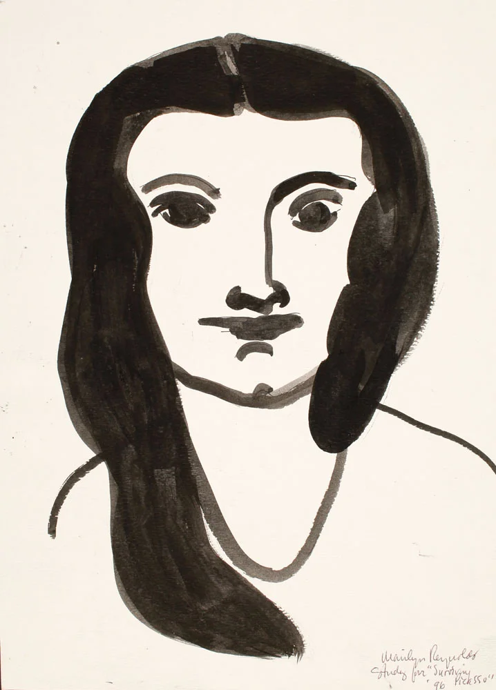 Olga no. 15, faux Picasso for Merchant-Ivory film, Surviving Picasso mixed media on paper 18" x 14", 1996
