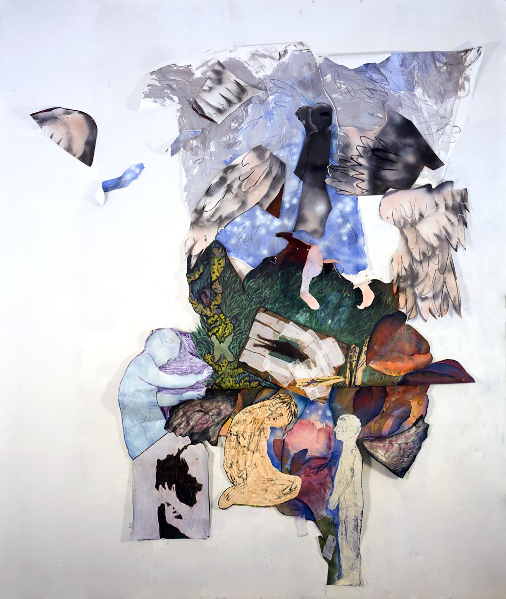 Death in April mixed media on paper 16' x 9', 1997