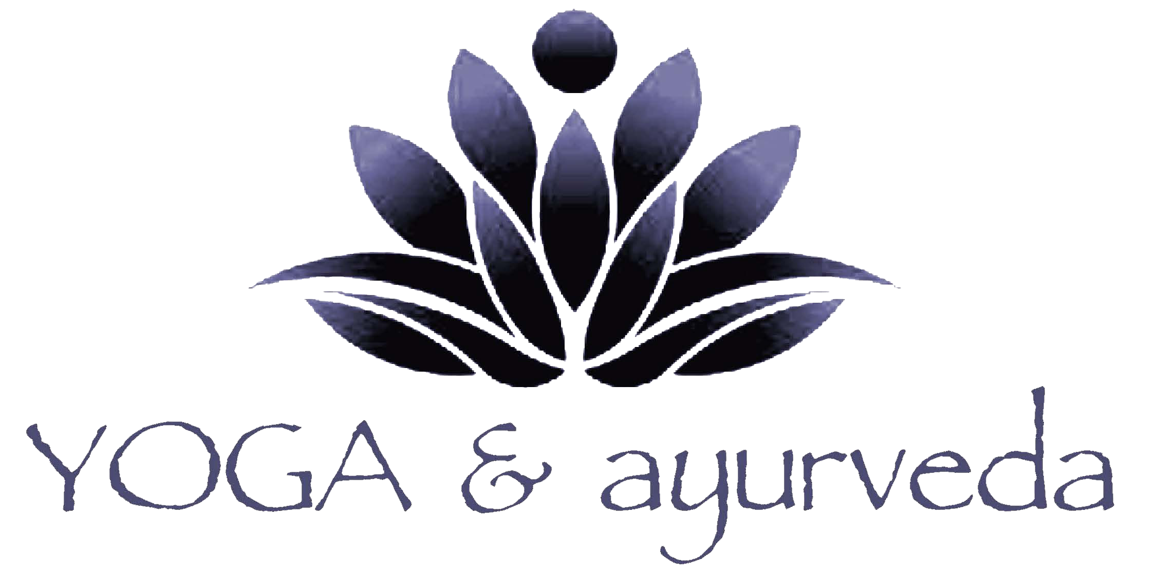 logaayurveda logo letters below purple Papyrus 24 in x 12 in trans.png