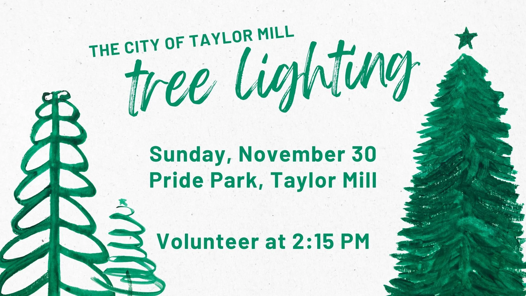 Next Chapter has the opportunity to lend a hand to the City of Taylor Mill at the annual Tree Lighting Ceremony this coming Sunday! If you're available to help, please sign up at www.nextchapter.church.