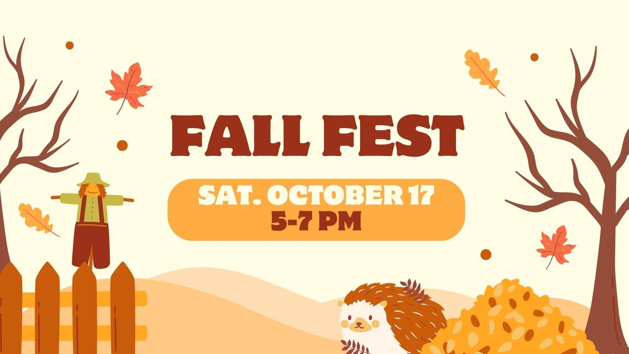 Save the date! The third annual Fall Fest, a free event for our friends and neighbors, will be held on Saturday, October 17!