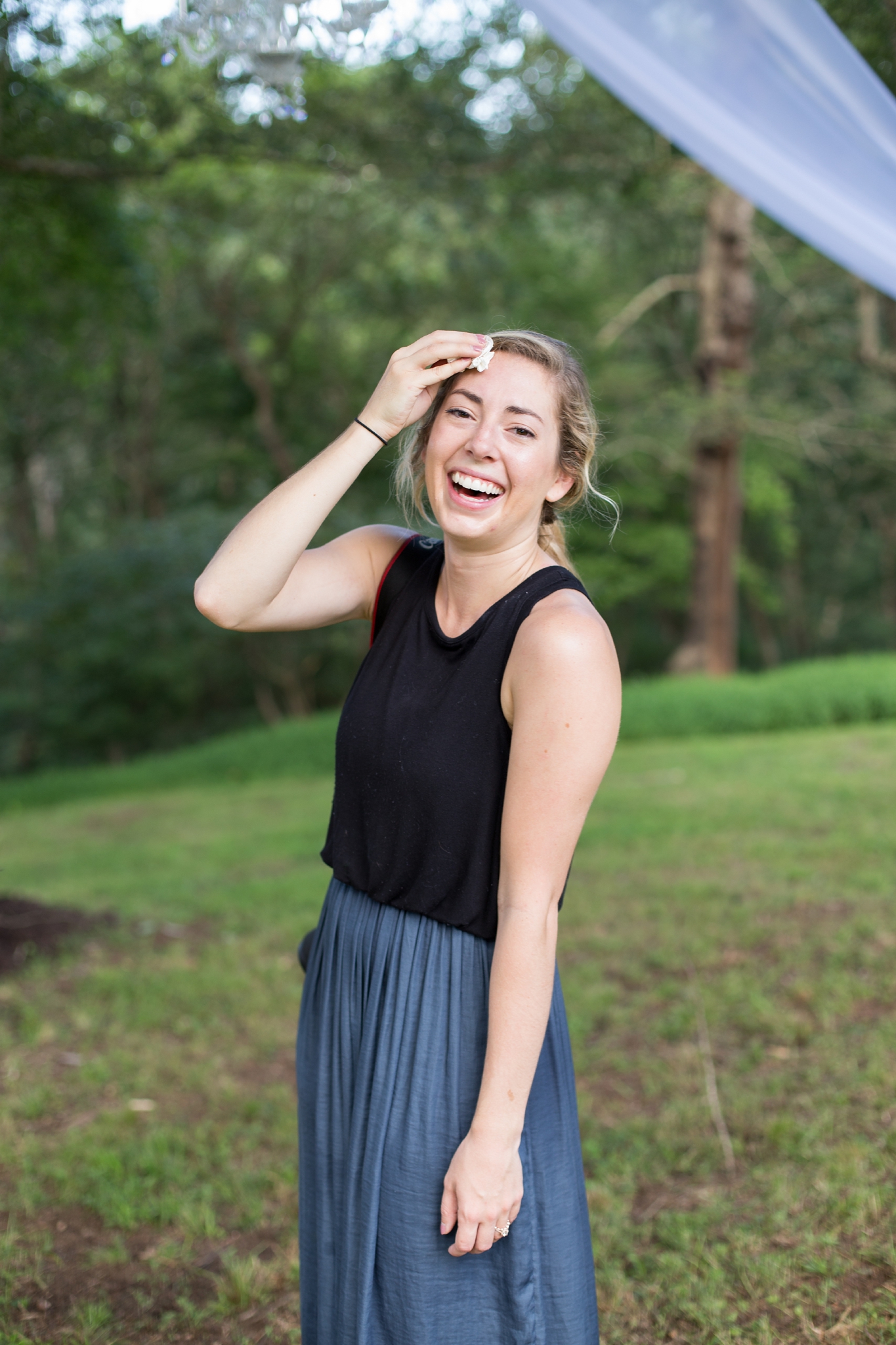 Captured at my finest moment…This is what a 95 degree day with 100% humidity looks like. I’ll have you know the bride still looked stunning :)