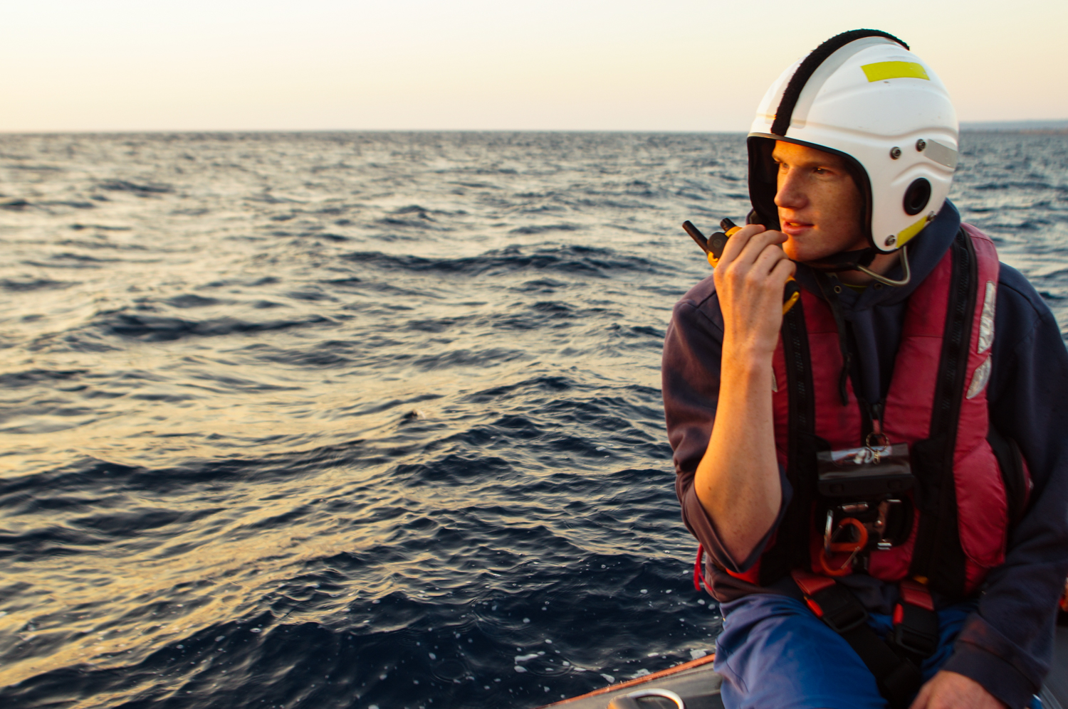 Search and Rescue volunteers coordinate with the spotting teams on land to approach the suspected dinghies and provide assistance if necessary.