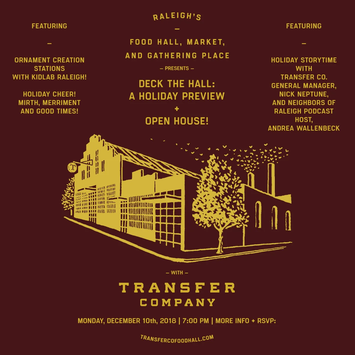 Deck The Hall with Transfer Co. Food Hall