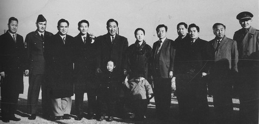 Missionary Sang-ik “Papa-san” Choi (fourth from left) on his way back to Japan following his first visit to Korea in seven years.