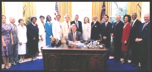 President Clinton with Parent of the Year honorees in 1995