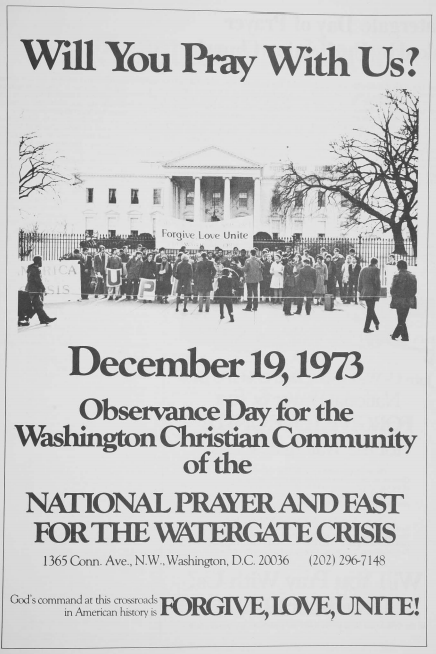Advertisement inviting Washington, D.C. church goers to unite in prayer