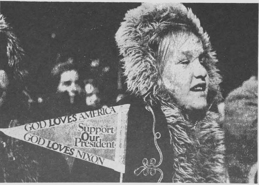 A member at the 1973 national Christmas tree lighting