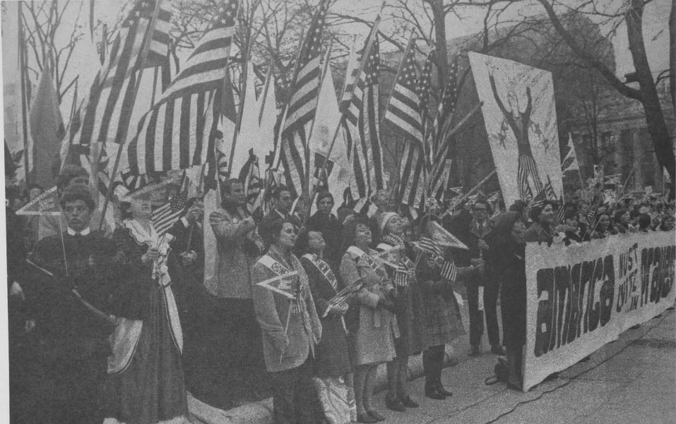 Members demonstrating on the U.S. Capitol grounds, the morning of the annual Presidential Pyayer Breakfast, January 31, 1974