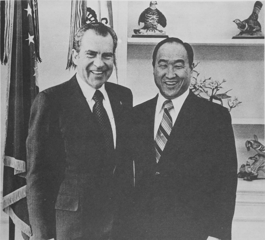 President Nixon invited True Father to the White House to thank him for his support, February 1, 1974