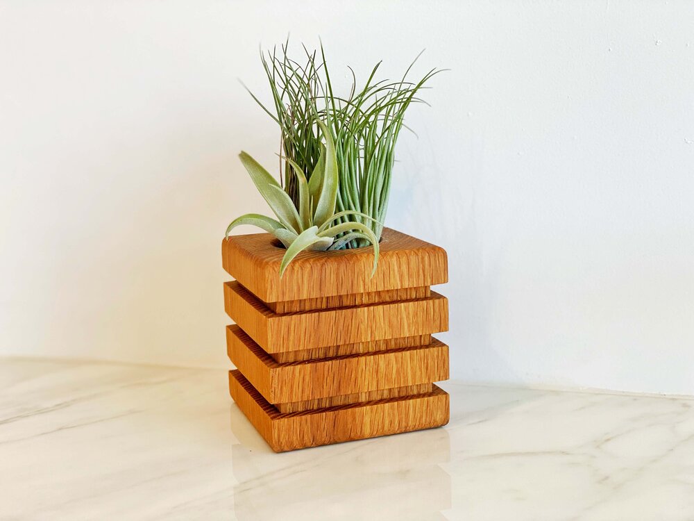Grooved Wood Block Planter — The Little Shop of Horticulture
