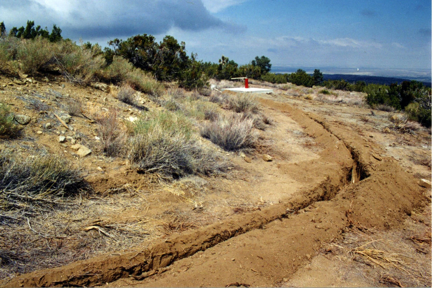 Bruce used his cherished Bobcat to dig a trench to lay the pipe to carry the water from the well to the 5,000-gallon holding tank.