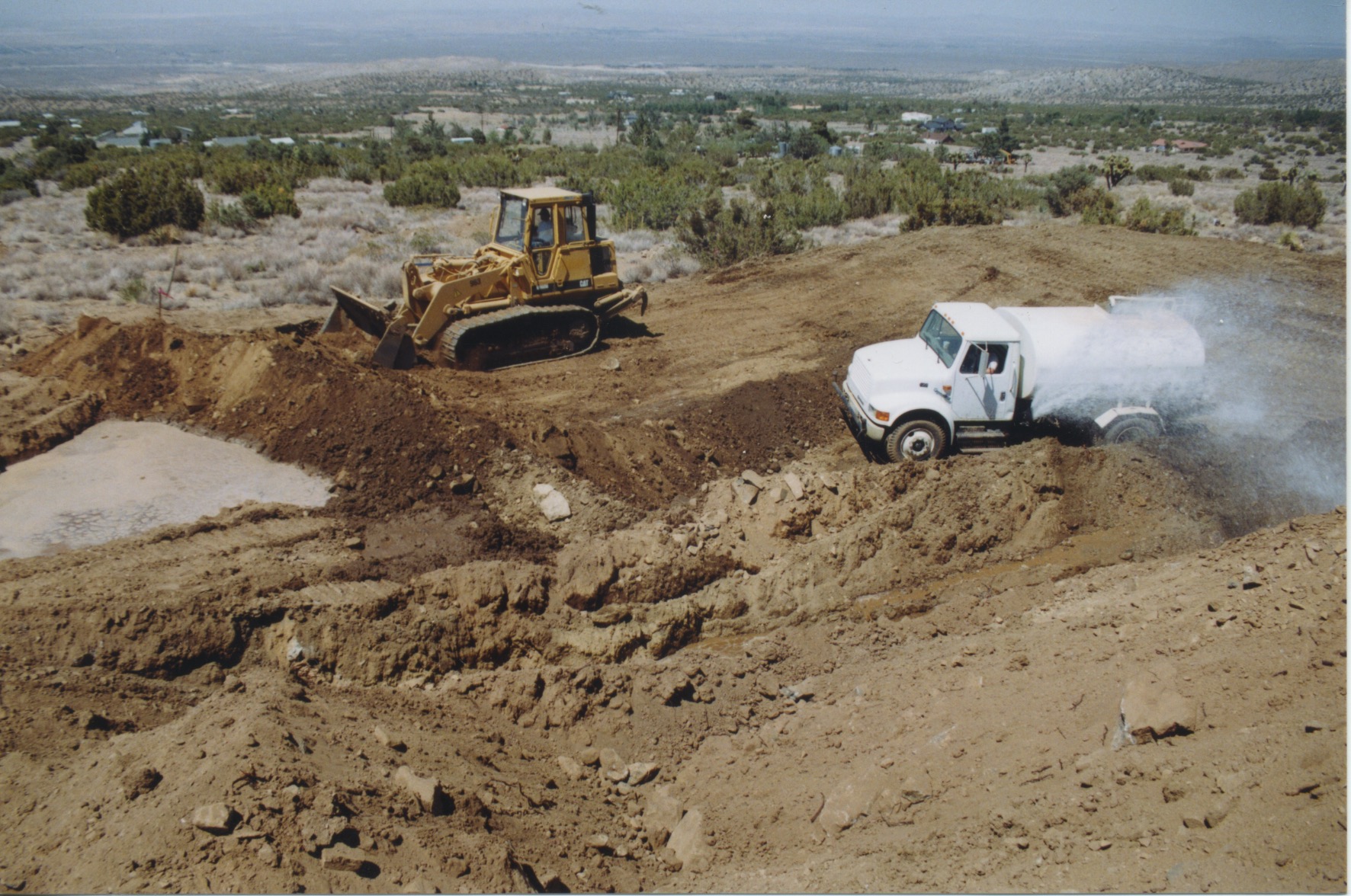 Dozer and water truck