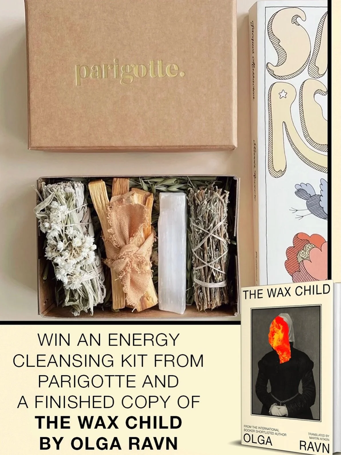 ✨ GIVEAWAY TIME ✨

To celebrate the release of The Wax Child by Olga Ravn (shortlisted for the International Booker Prize), we&rsquo;re giving you the chance to win:
&bull; A finished copy of the book
&bull; An Energy Cleansing Ritual Kit from Parigo