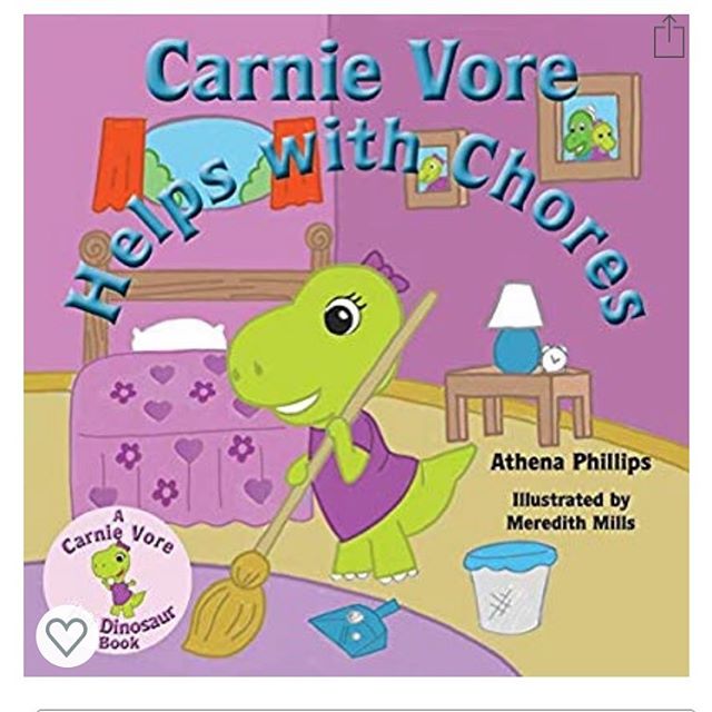 Herbie&rsquo;s adorable cousin has arrived! Meet the precious T-Rex, Carnie Vore! She wants to help you complete chores and more. Now available in paperback and hardback on Amazon and Barnes and Noble❤️🎉🦖🦕 #dinovores #newchildrensbook #dinosaurboo