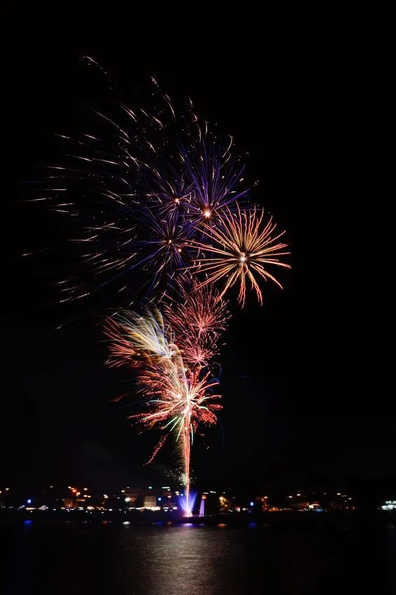 Fireworks captured by Linda Fidler / Devonport. New Years Eve