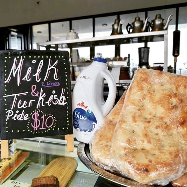 Now baking...
Need bread and milk but can&rsquo;t be bothered with the supermarket queues? We got you! For orders call 09-445 7012
@devononthewharf now selling for take home fresh Turkish bread and a bottle of milk $10