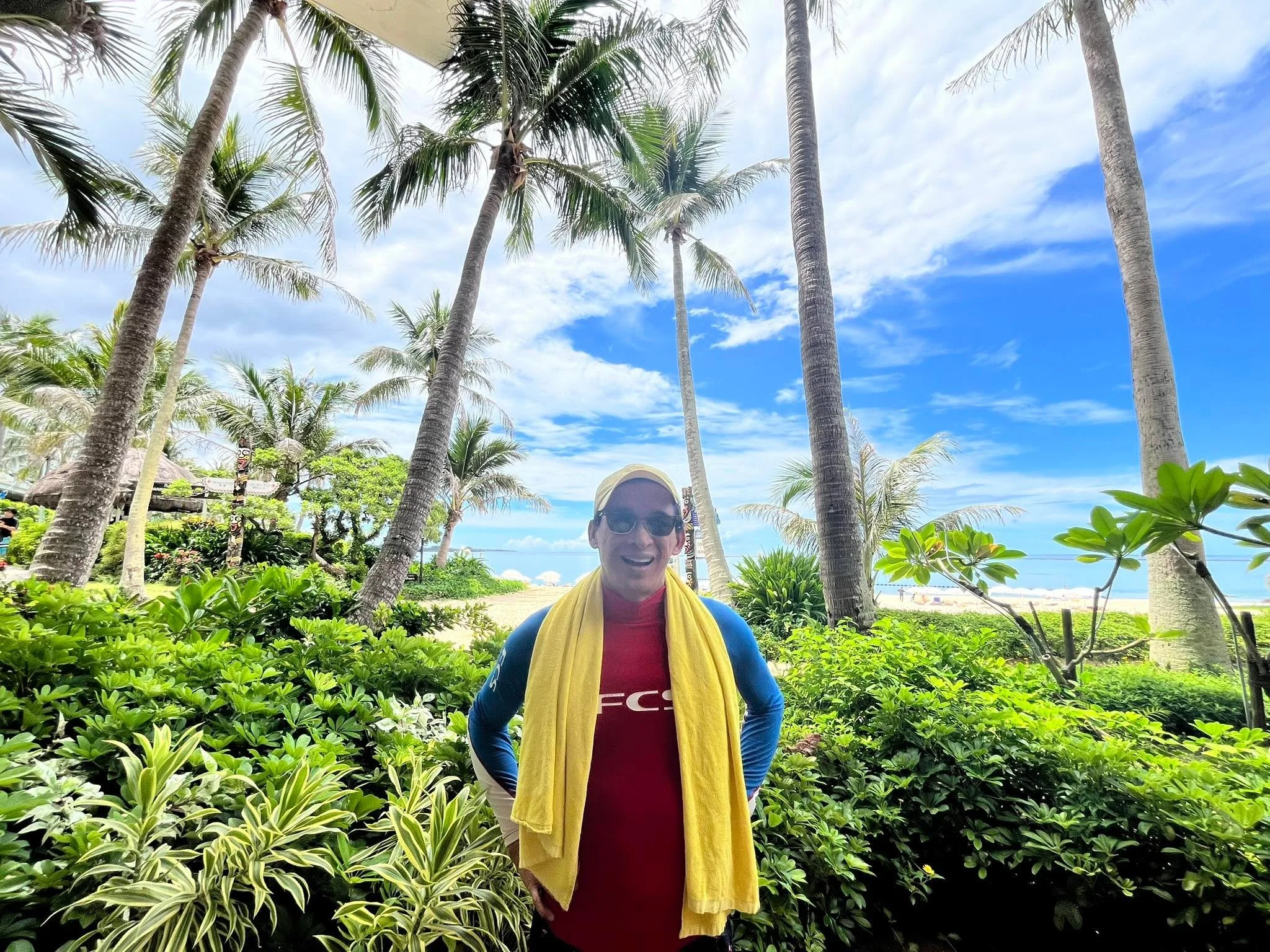 Honoring the great man (with the free hotel towel.)