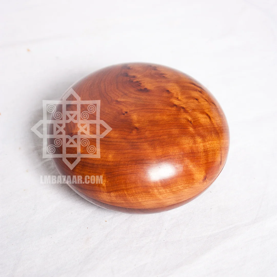 Round Thuya Wood Keepsake Box
