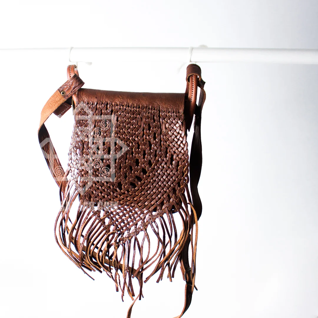 Fringed Cross-Body Leather Saddle Bag