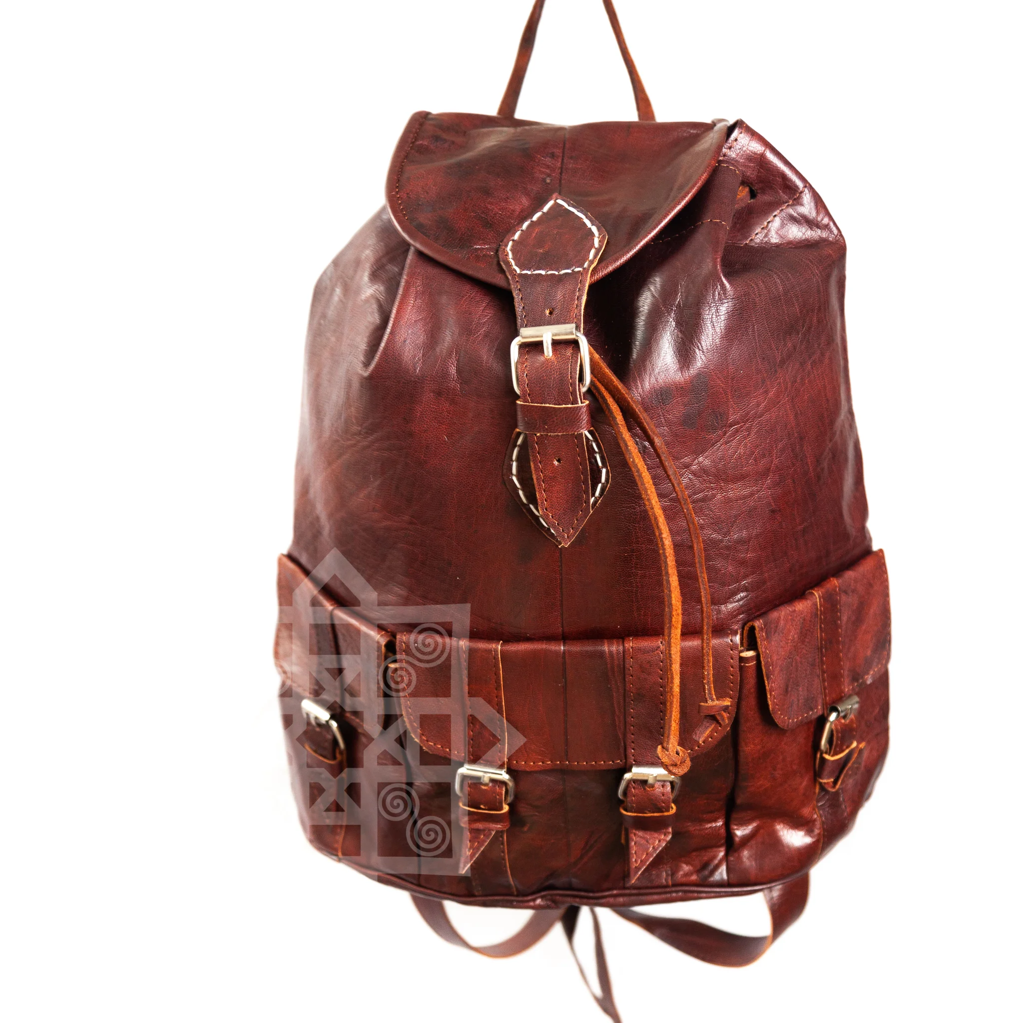 Unisex Moroccan Leather Cargo Backpack
