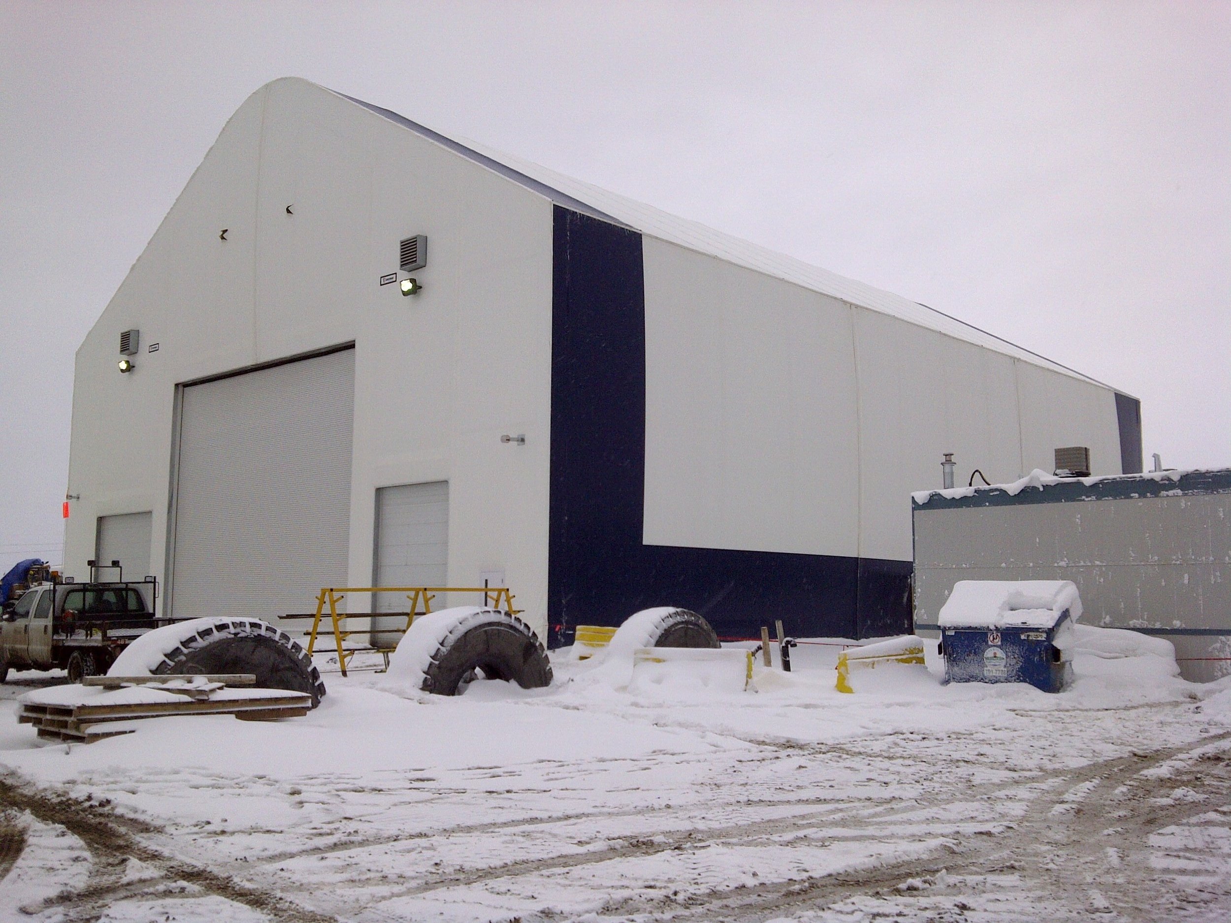 Portable Tent Structure Located at Mildred Lake, Fort McMurray AB. A temporary/ permanent storage facility .