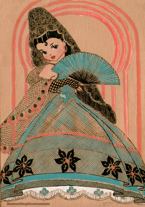 PR 164 4x6 tempera and ink on craft paper gi-clee print:8x12* Painstaking detail. Really exquisite.